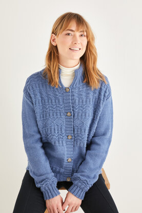 Sirdar 10210 High Neck Cardigan in Cashmere Merino Silk DK (Free)