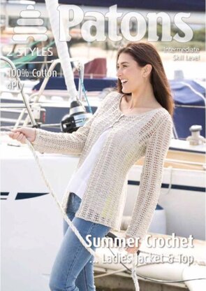 Ladies Crochet Top and Jacket in Patons 100% Cotton 4 Ply - 4012