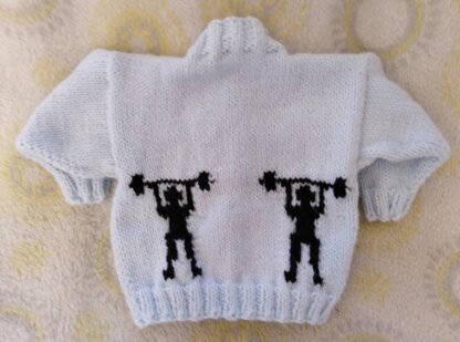 Weight Lifter baby Cardigan