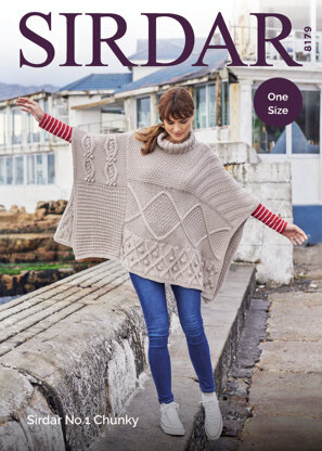 Poncho in Sirdar No.1 Chunky  - 8179 - Downloadable PDF