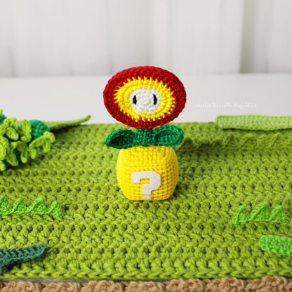 Fire-Flower & Question Block Amigurumi Pattern – Video Game Inspired Fanart (PDF)