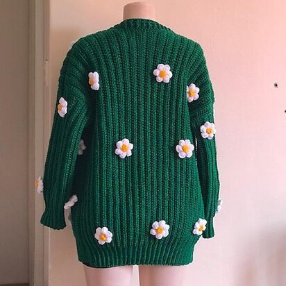 Puff flower cardigan