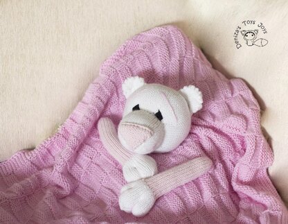 Girl Baby Bear Toy Blanket