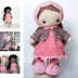 Doll clothes Knitting Pattern Outfit Shabby Chic Style for doll, lamb, bunny, kitty