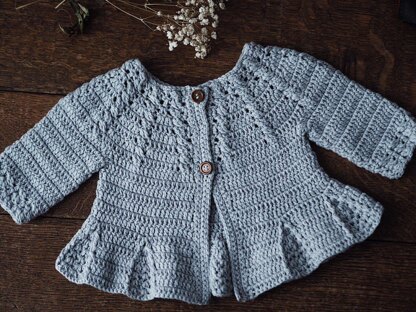 Cable Cardigan with Pleats