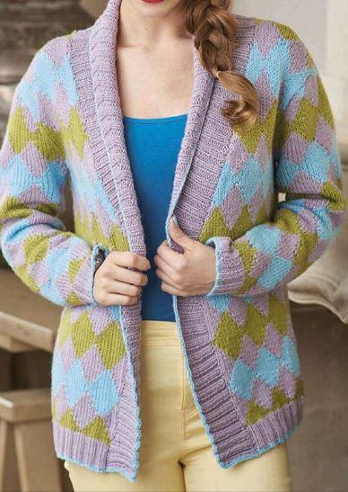 Diamond Cardigan Knitting pattern by Sian Brown LoveCrafts