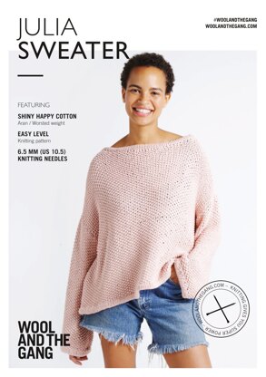 Julia Sweater in Wool and the Gang Shiny Happy Cotton - Downloadable PDF