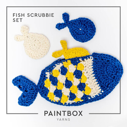 Fish Scrubbies Set - Free Crochet Pattern in Paintbox Yarns Recycled Cotton Worsted - Downloadable PDF