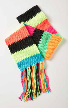 Simple Stripes Scarf in Caron Simply Soft and Simply Soft Brites - Downloadable PDF