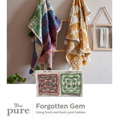 Square Two - Forgotten Gem Hidden Treasures Blanket Crochet Along in West Yorkshire Spinners - Downloadable PDF