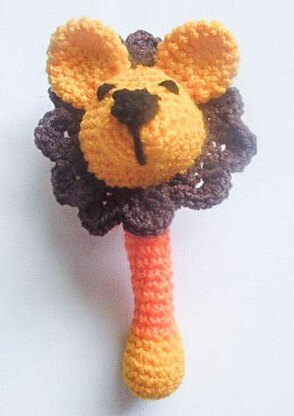 Lion Baby Bib and Rattle