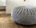 Super Chunky Grey T-Shirt Yarn Pouf