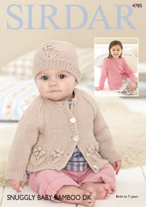 Cardigans and Hat in Sirdar Snuggly Baby Bamboo DK - 4785 - Downloadable PDF