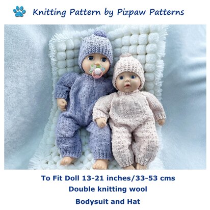 Dolls Bodysuit and Hat (no 125) Knitting Pattern