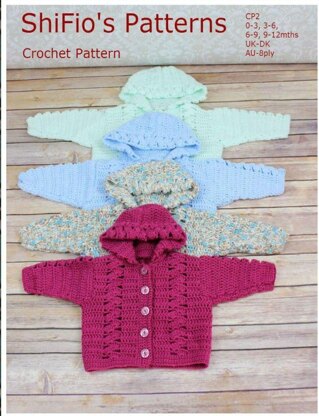 Crochet Pattern baby jacket  4 sizes UK & USA Terms #2