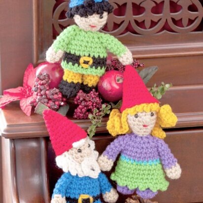 Gnome Family in Red Heart Super Saver Economy Solids - LW2656