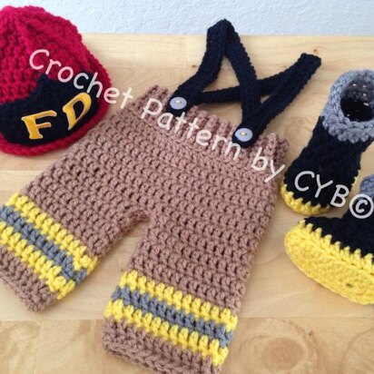 Newborn Firefighter Hat Pants & Boots