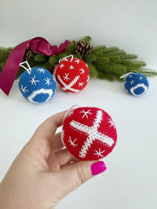 Red X Blue O Christmas ball ornament