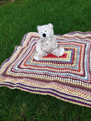 Quick Work  Scrap Yarn Crochet Baby Blanket