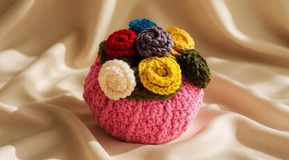 Crochet Flower Bouquet Bottle Cover Pattern PDF & Video Tutorial