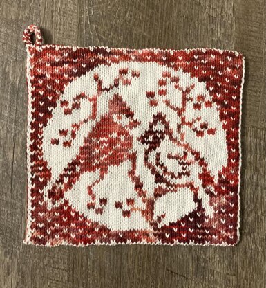 Winter Cardinals Potholder