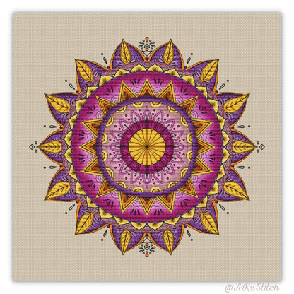 Mandala "Blueberry Pie" Cross Stitch PDF Pattern