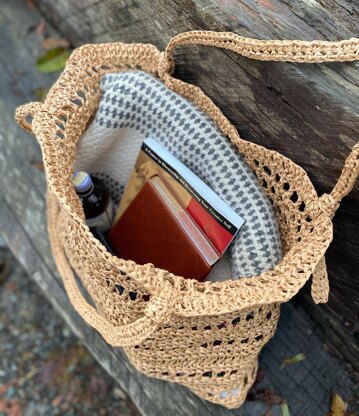 See Through Raffia Tote