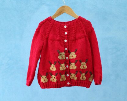 P118 Reindeer Motif Jacket