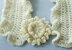 Crochet Ruffle Scarf with Flower Scarf Pin