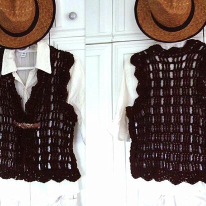 704 CROCHET SHRUG VEST, women and teens