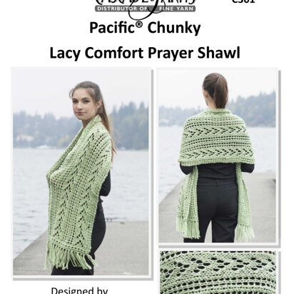 Lacy Comfort Prayer Shawl in Cascade Yarns Pacific Chunky - C301 - Downloadable PDF - knitting pattern