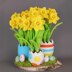 Crochet pattern Easter decoration with Easter eggs and daffodils