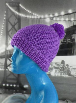 Swirl Bobble Beanie Hat Circular