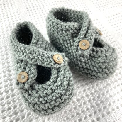 Brooke - Crossover Button Fastening Baby Shoes