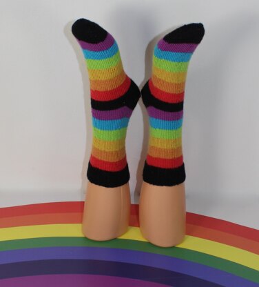 Ladies Simple Rainbow Socks Circular