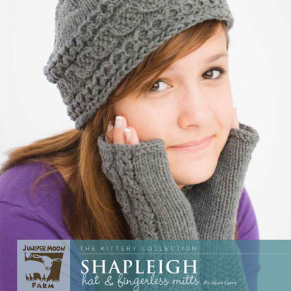 Shapleigh Hat & Fingerless Mitts in Juniper Moon Farm Gabriella