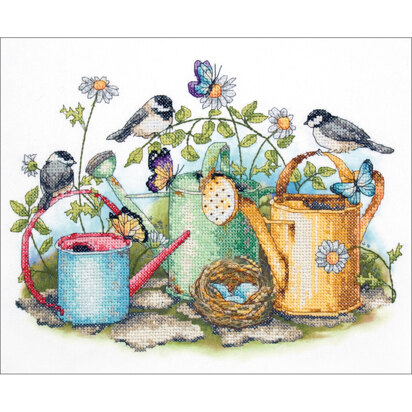 Dimensions Watering Cans Stamped Cross Stitch Kit - 14 x 11 inches