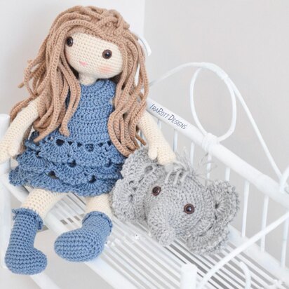 Josefina Doll And Jeffery Elephant Pillow Amigurumi