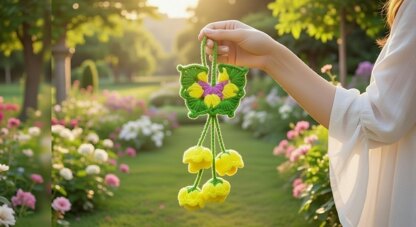 Butterfly & Flower Charm Bag Crochet Pattern – PDF + Video Tutorial