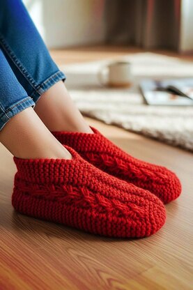 Easy to Knit Bow Slippers