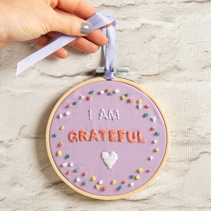 Wool Couture I Am Grateful Printed Embroidery Kit