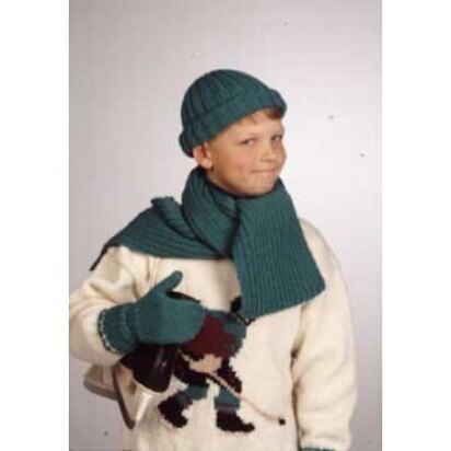 Chill Busters Hat, Mitts and Scarf in Patons Canadiana - knitting pattern