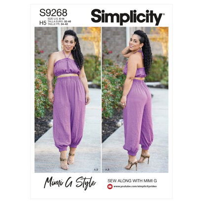 Simplicity Misses' Bra Top & Gathered Pants S9268 - Sewing Pattern