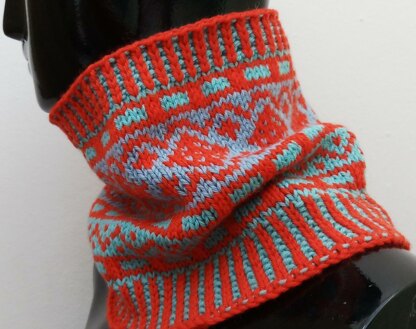 Three Color Fair Isle Cowl