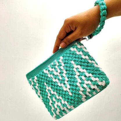 Geometric Pouch with Wristlet