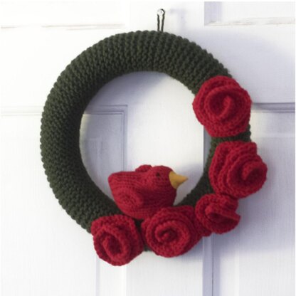 Cardinal and Roses Wreath