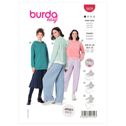 Burda Style Misses' Hoodie in Three Lengths B5979 - Sewing Pattern