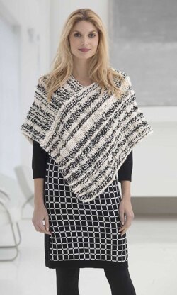 Newsprint Poncho in Lion Brand Wool-Ease Thick & Quick - L32425