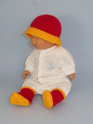 Anyone for Polo? Baby Hat and Booties Set