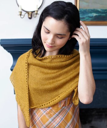 Churchmouse Studio Demi Lune Scarf in Rowan Kidsilk Haze/Tosh Silk Cloud PDF